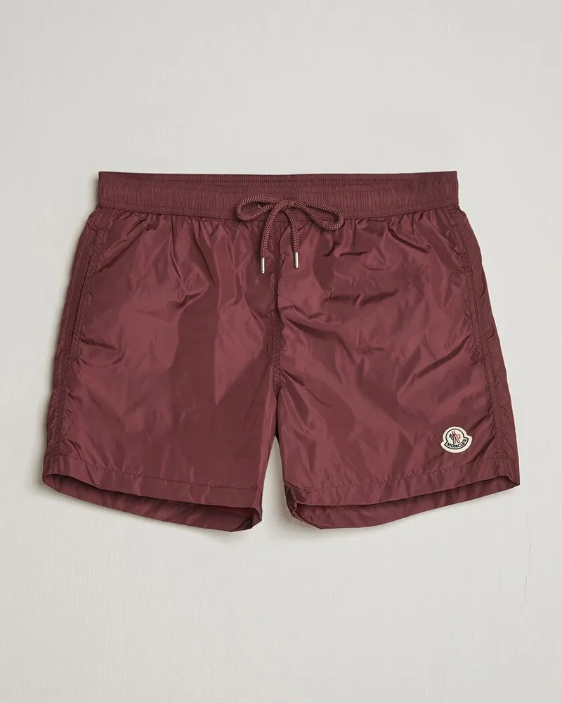 Moncler Nylon Swim Shorts Burgundy Rot