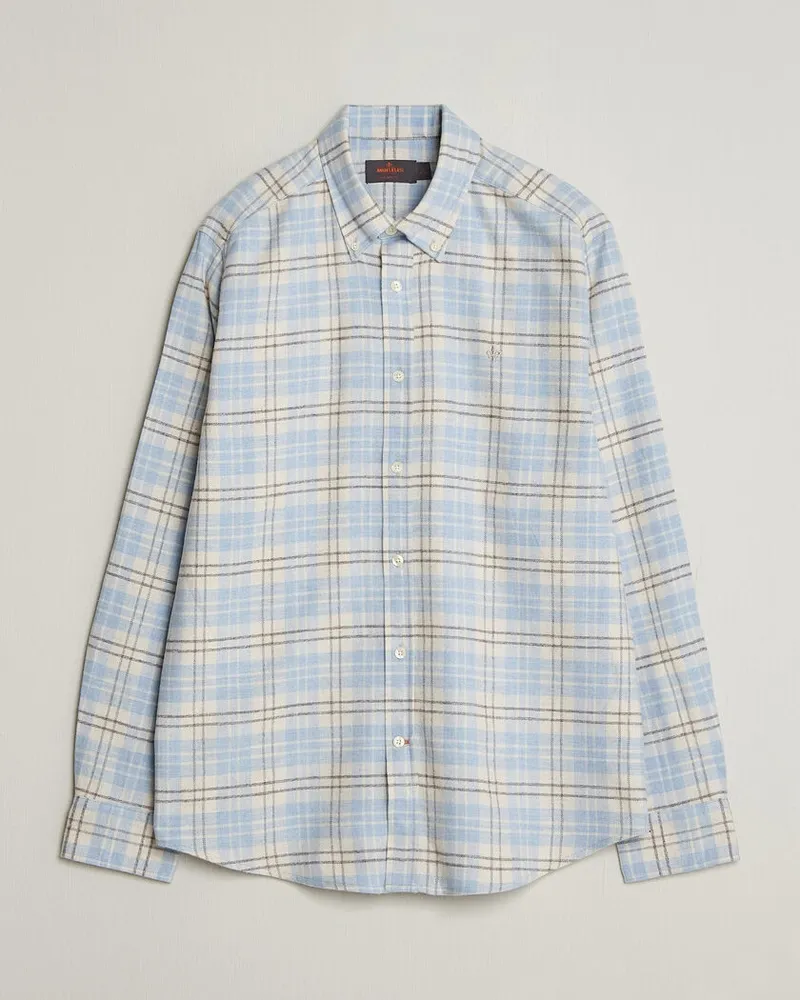 Morris Flannel Mouliné Shirt Light Blue Blau