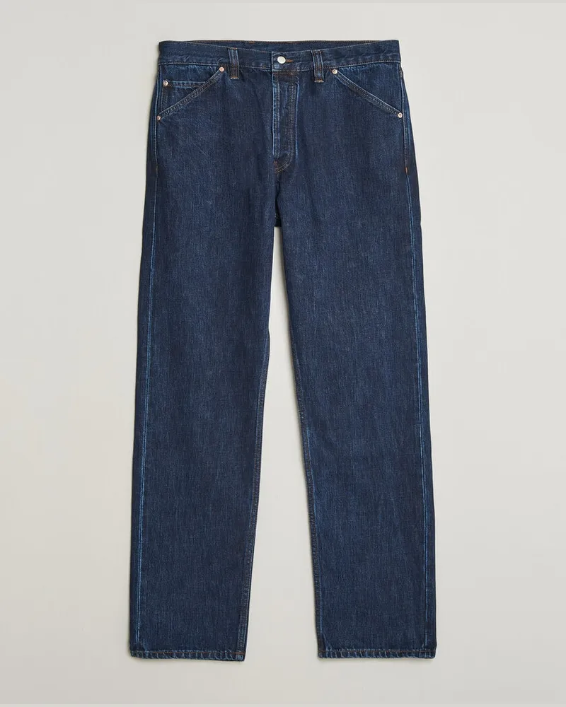 Drake's 5-Pocket Japanese Selvedge Denim Stone Wash Blau