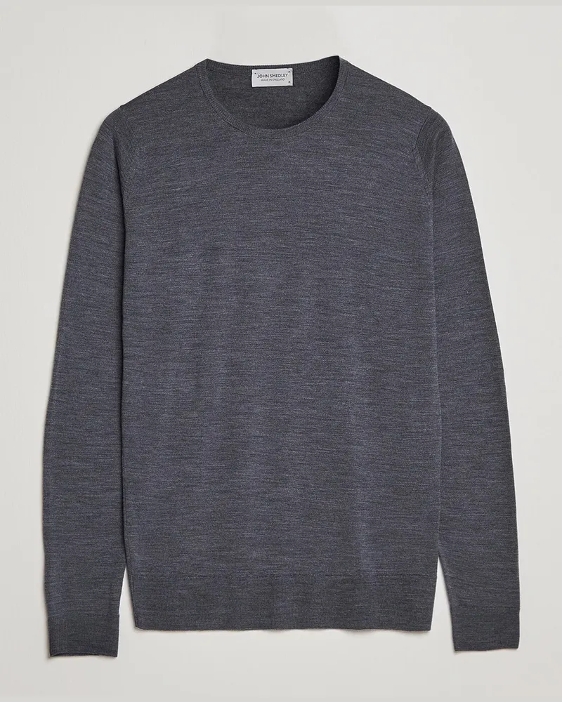 John Smedley Lundy Extra Fine Merino Crew Neck Charcoal Grau