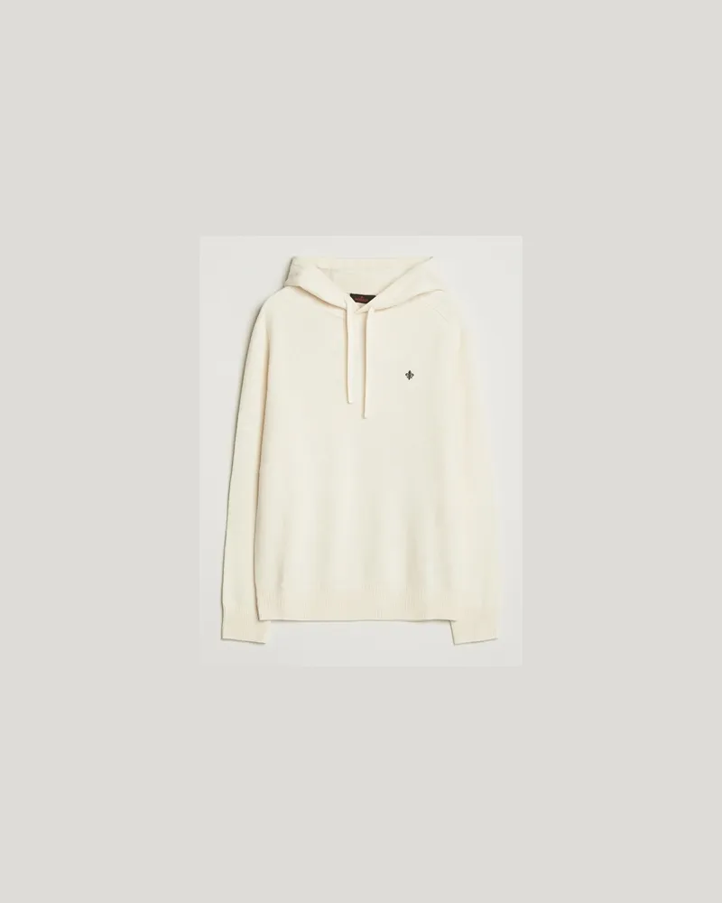 Morris Hertford Lambswool Hoodie Off White Weiß