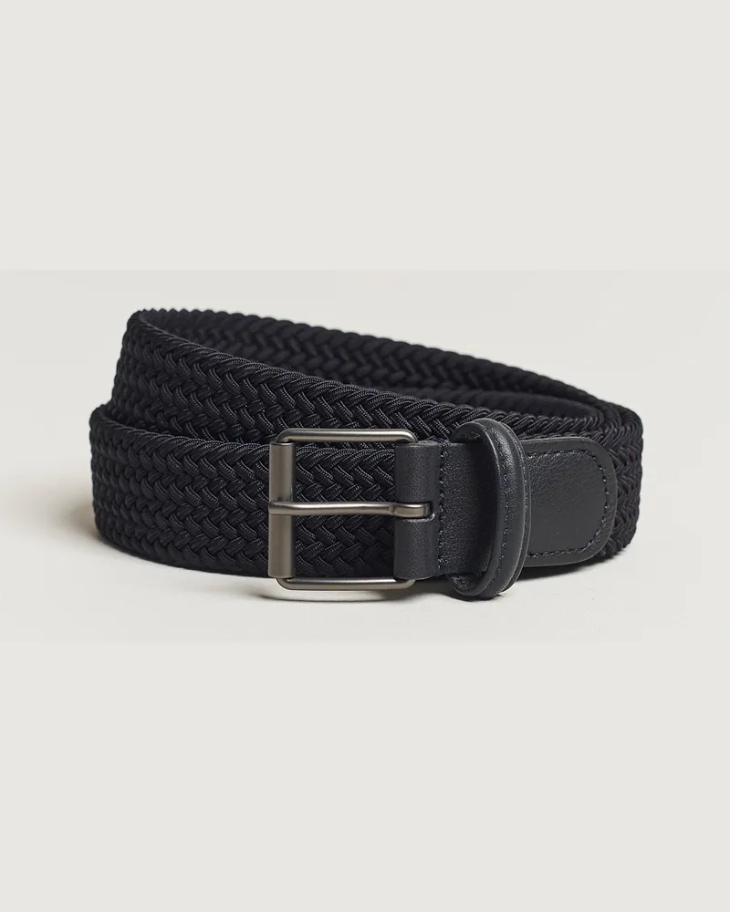 Anderson's Elastic Woven 3 cm Belt Navy Blau