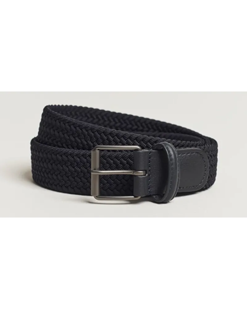 Anderson's Elastic Woven 3 cm Belt Navy Blau