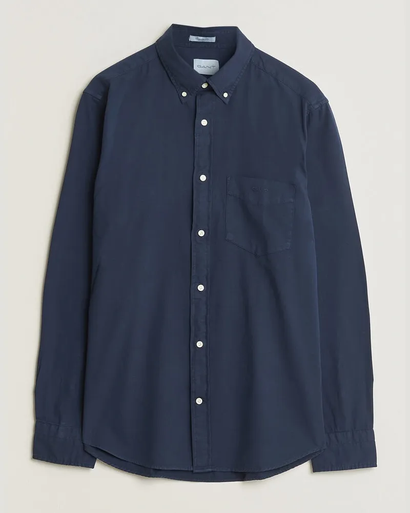 Gant Regular Fit Garment Dyed Twill Shirt Evening Blue Blau