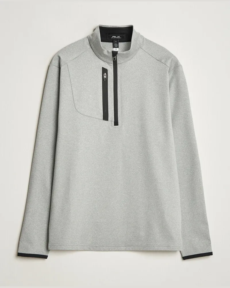 Ralph Lauren Luxury Jersey Half Zip Andover Heather Grau