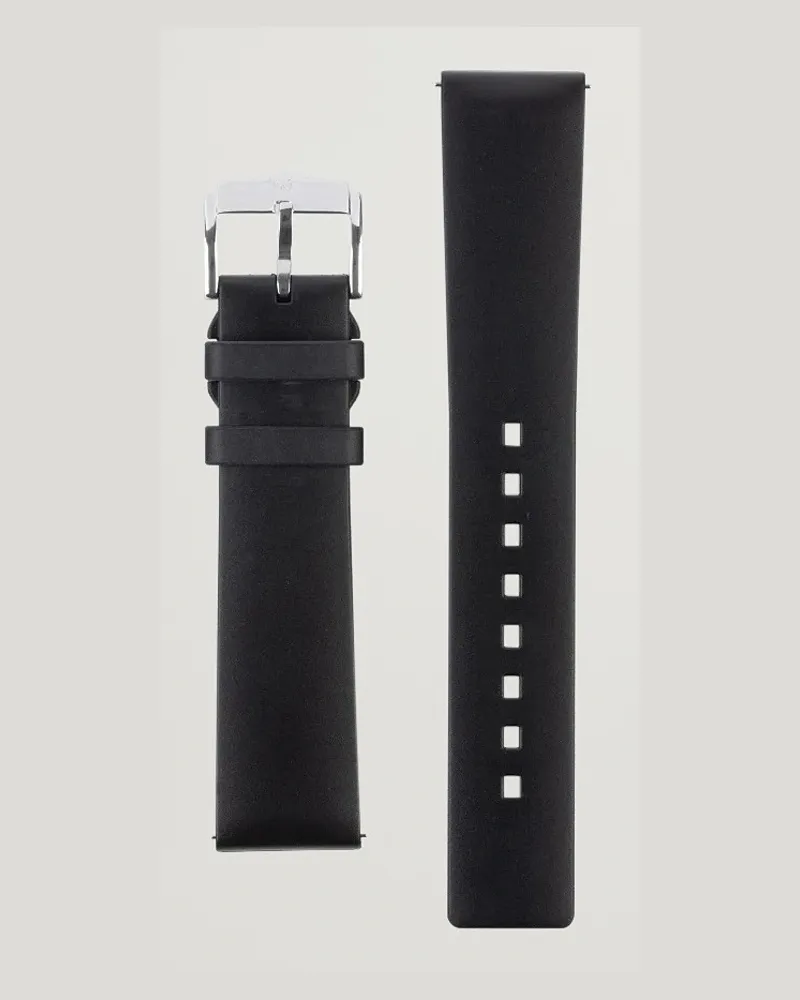 Hirsch Pure Natural Rubber Watch Strap Black Schwarz