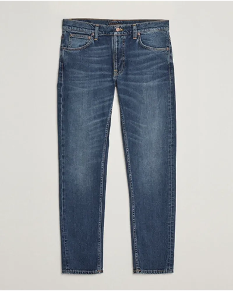 Nudie Jeans Lean Dean Jeans Troubled Sea Blau