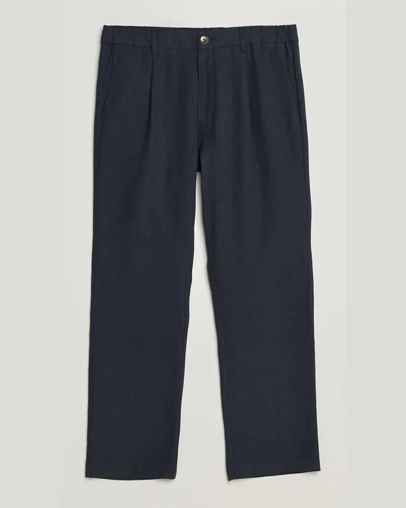 Herno Cotton/Linen Drawstring Pants Navy Blau