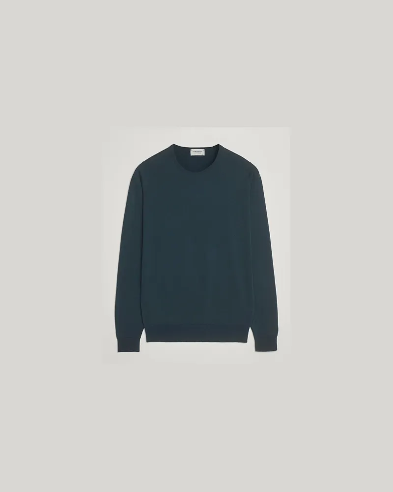 John Smedley Lundy Extra Fine Merino Crew Neck Richardson Green Grün
