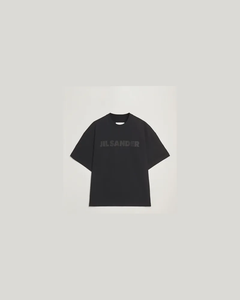 Jil Sander Round Collar Tonal Logo T-Shirt Black Schwarz