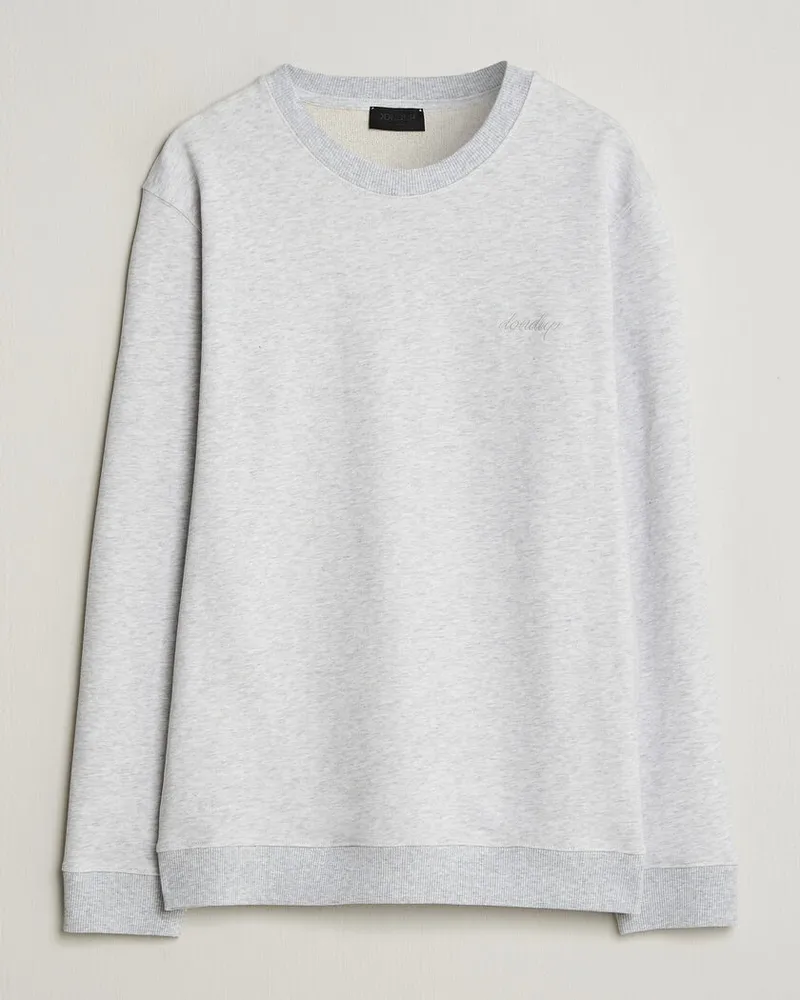 Dondup Logo Crew Neck Sweatshirt Light Grey Melange Grau