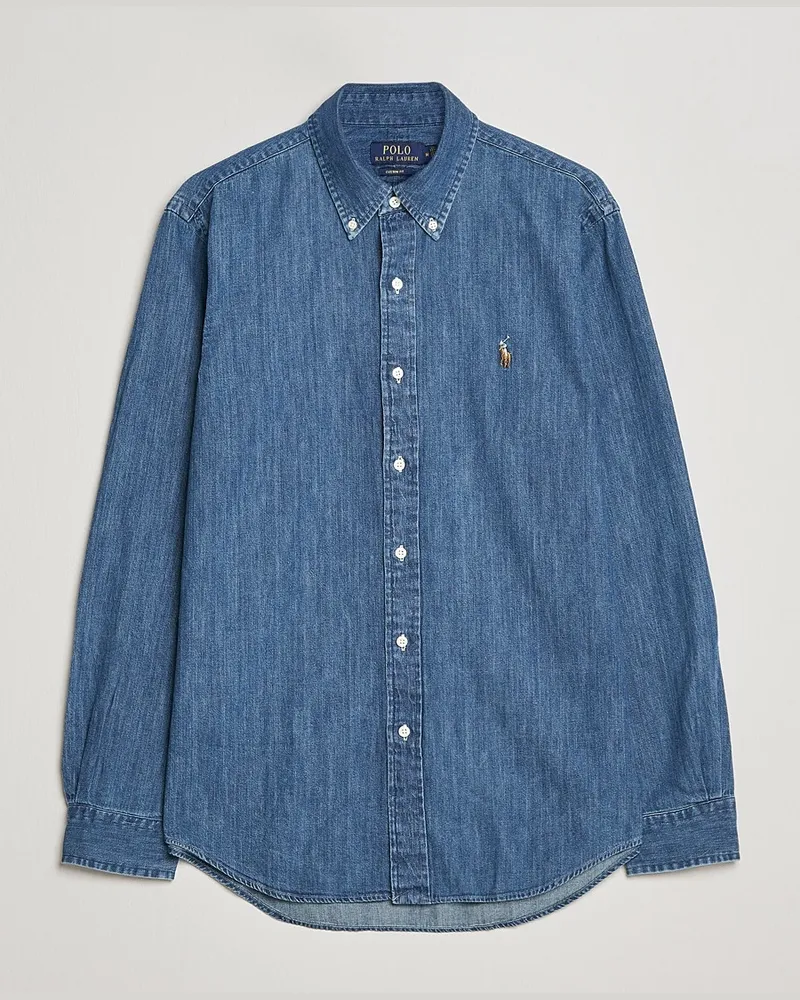 Ralph Lauren Custom Fit Shirt Denim Dark Wash Blau