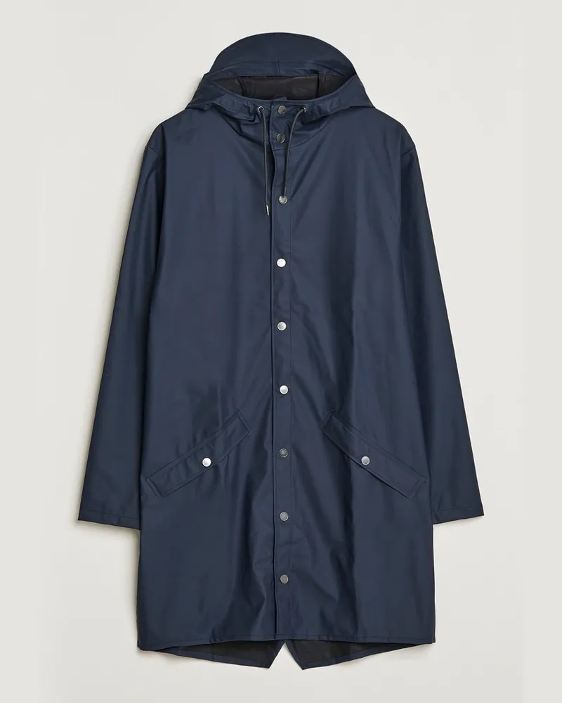 RAINS Long Jacket Navy Blau