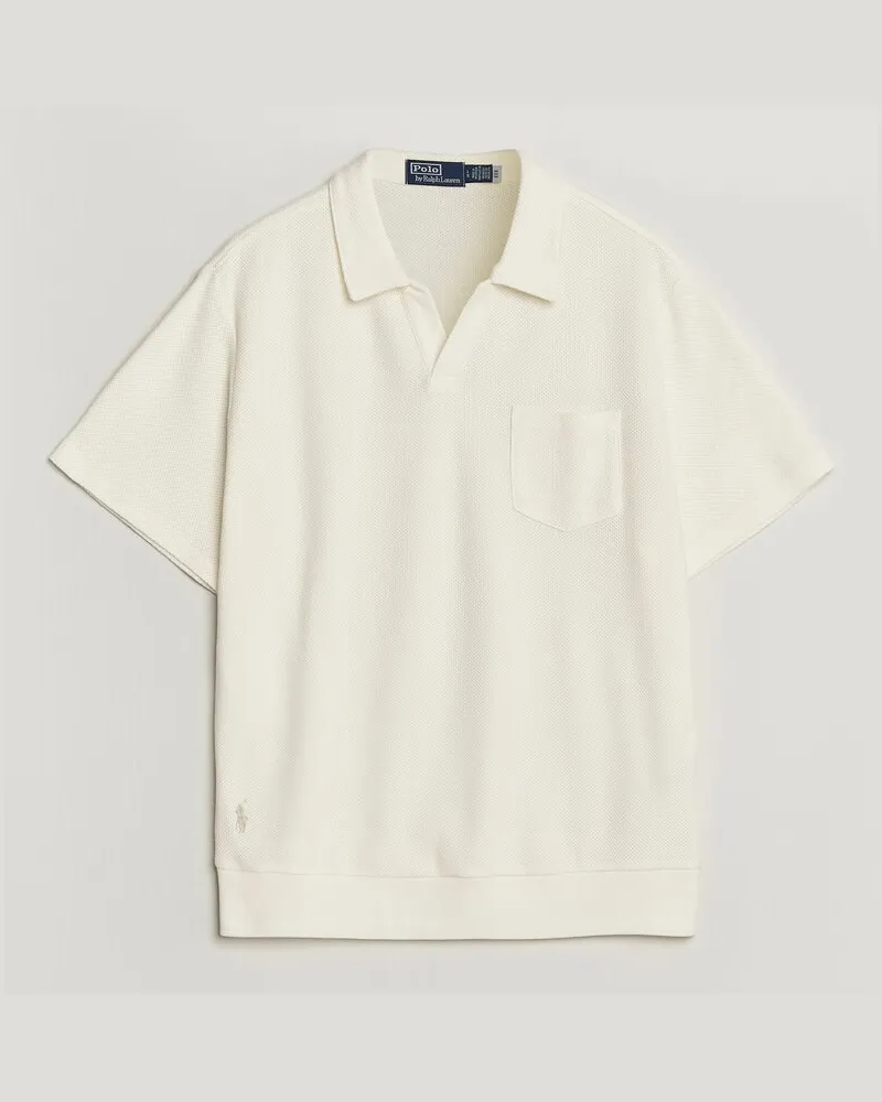 Ralph Lauren Knitted Polo Pale Cream Weiß