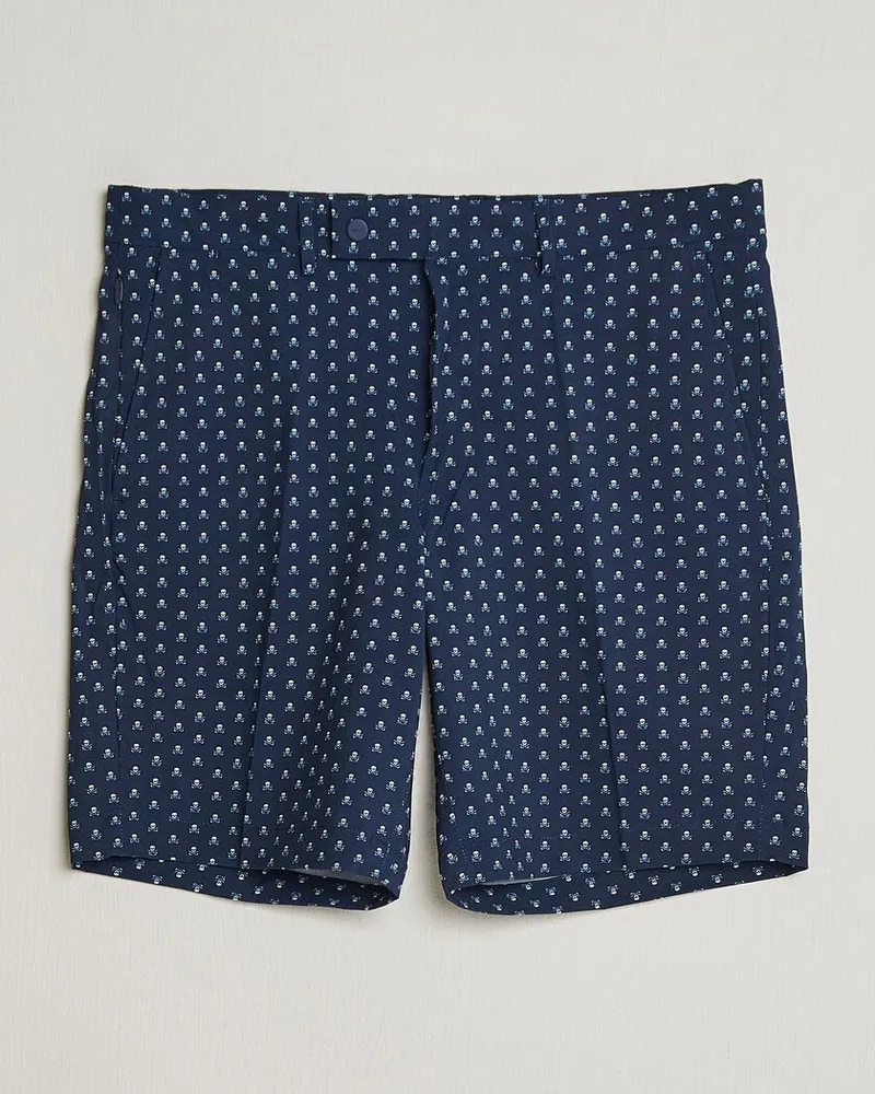 Ralph Lauren Flat Front Printed Golf Shorts Skull and Cubs Blau