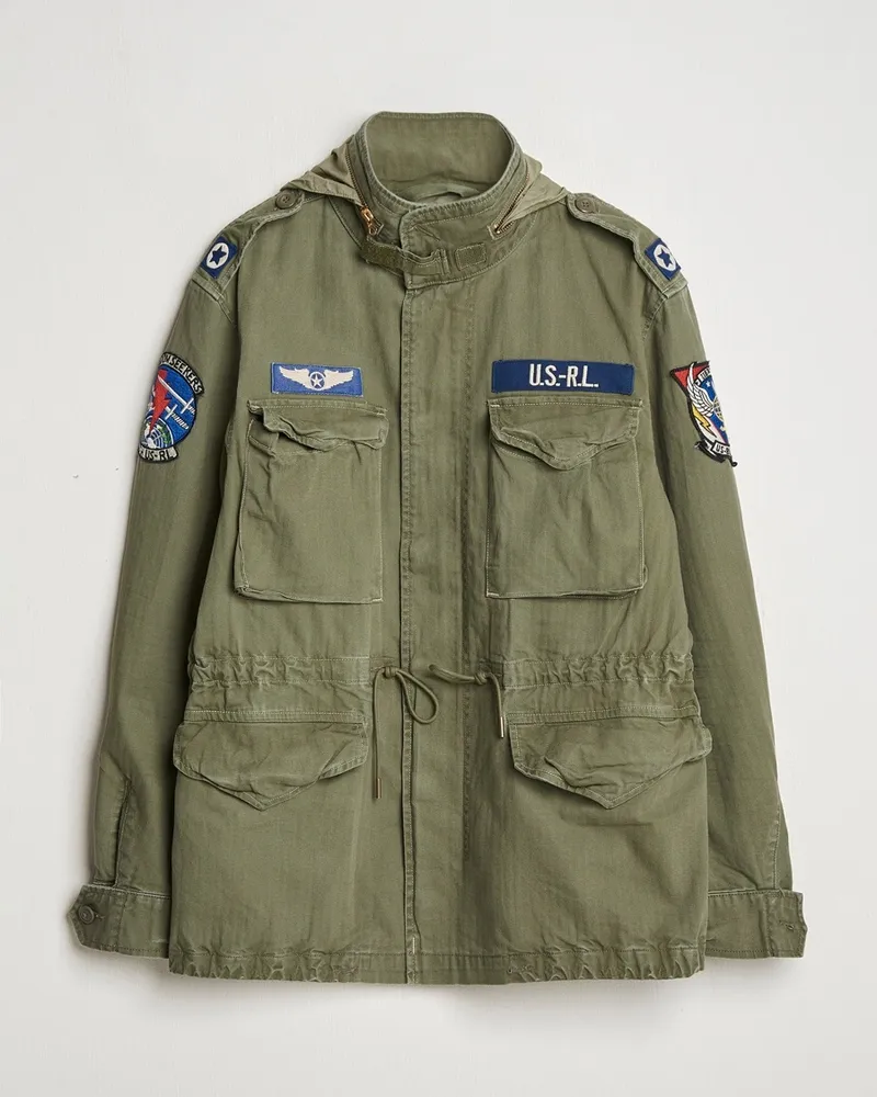 Ralph Lauren Herringbone Field Jacket Olive Mountain Grün