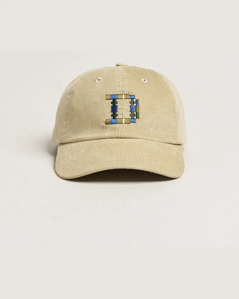 Drake's D 1977 Cord Baseball Cap Stone Beige