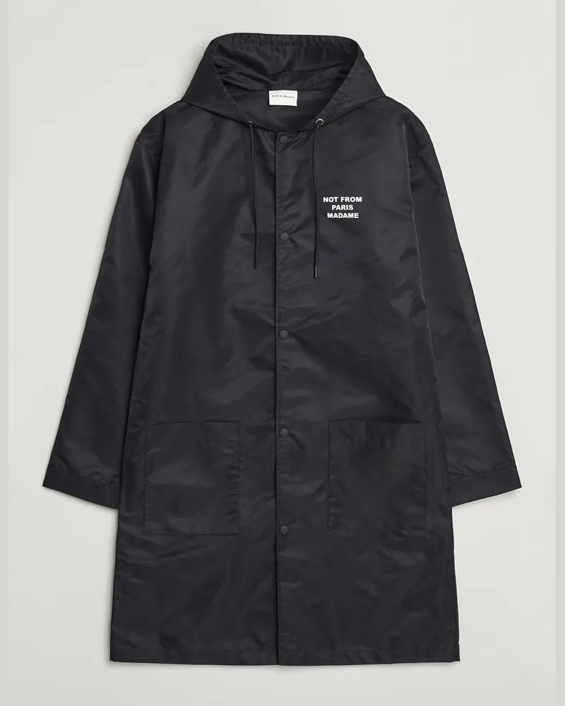Drôle de Monsieur La Parka Slogan Coat Black Schwarz