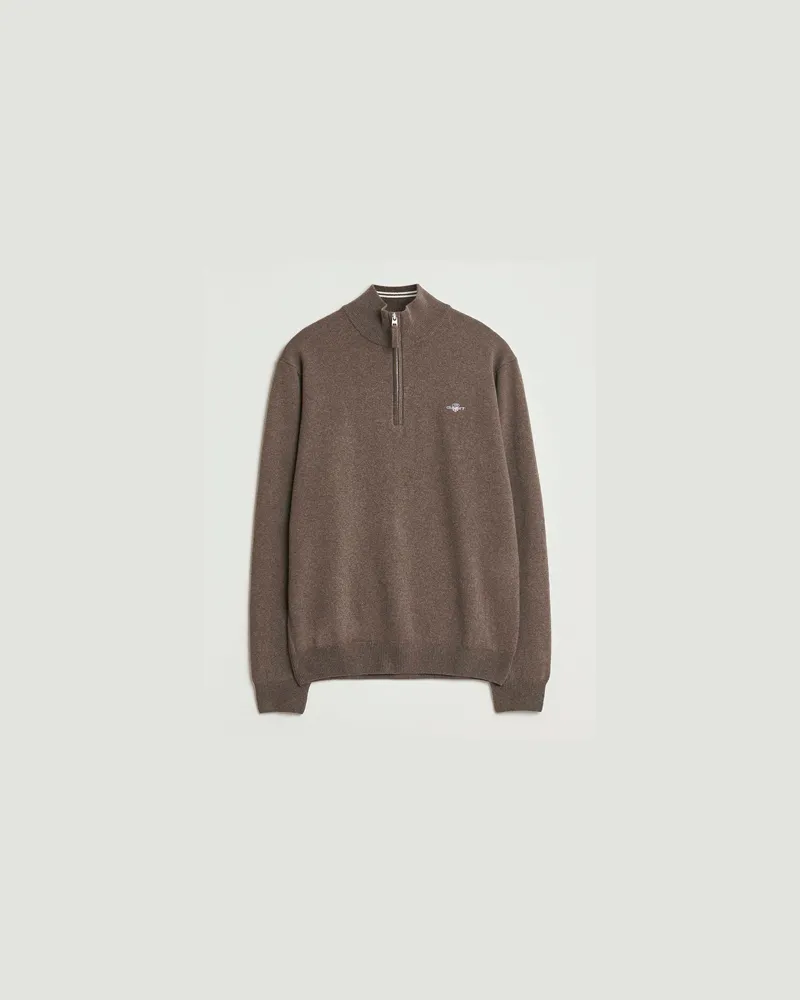 Gant GANT Superfine Lambswool Half Zip Seawood Melange Braun