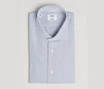 Soft Cotton Popeline Shirt Blue Stripe