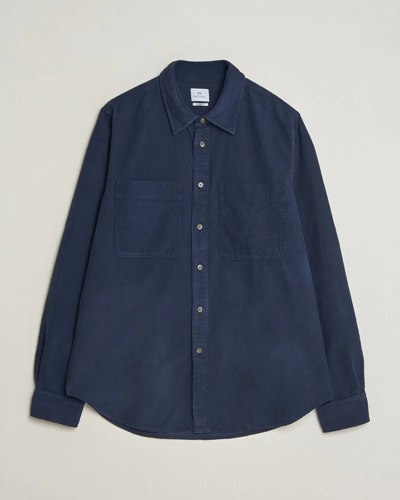 Paul Smith Casual Fit Corduroy Shirt Navy Blau