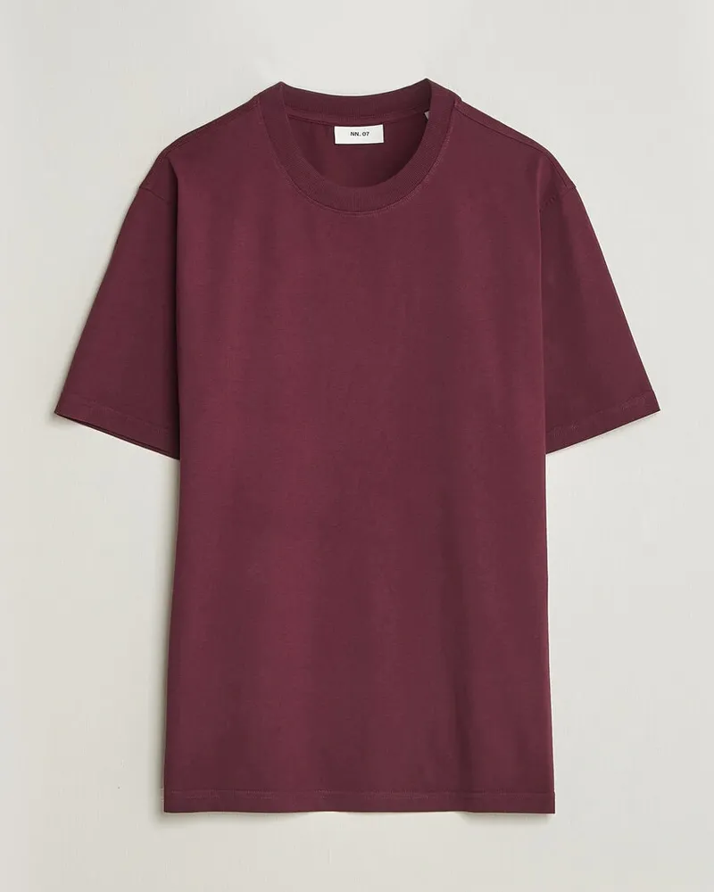 NN 07 Adam Crew Neck T-Shirt Winetasting Rot