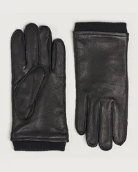 Gant Cashmere Lined Leder Gloves Black Schwarz