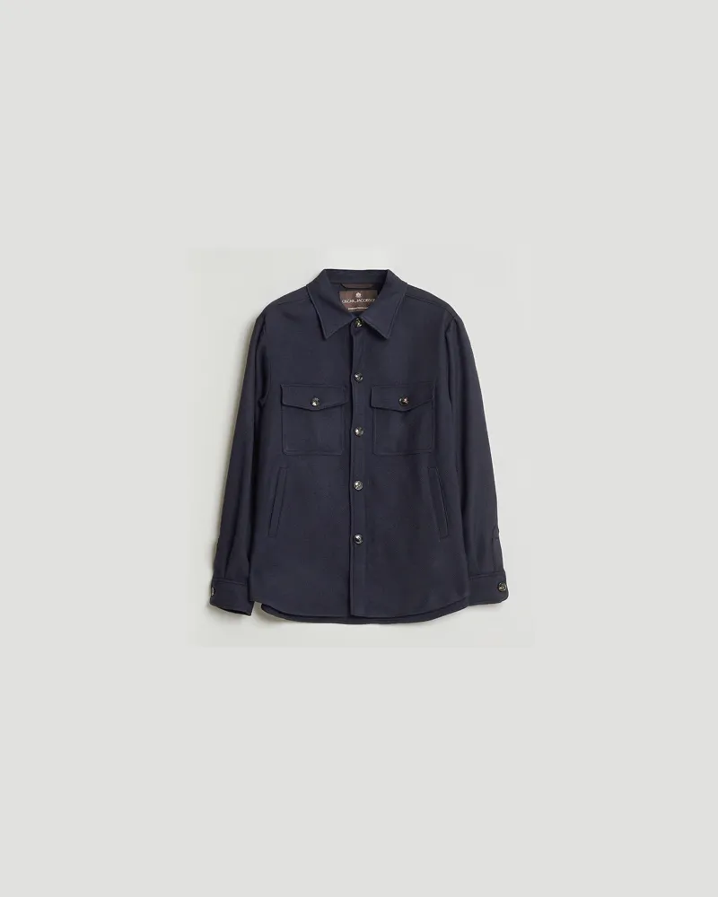 Oscar Jacobson Oscar Jacobson Maverick Wool Overshirt Navy Blau