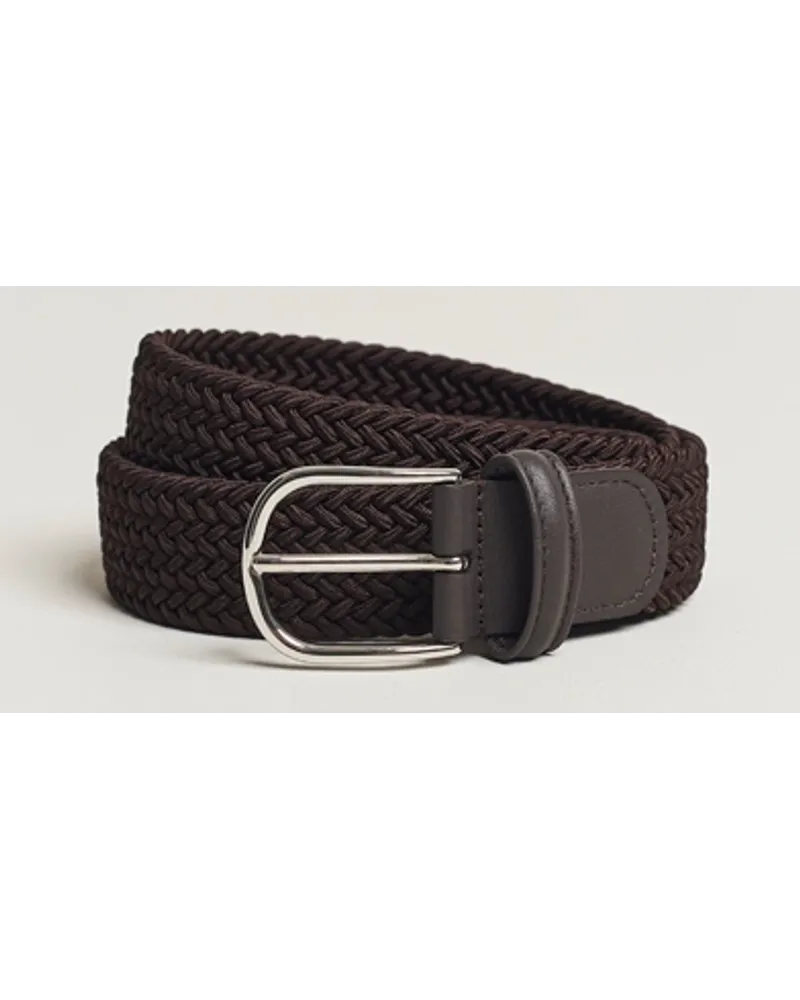 Anderson's Stretch Woven 3,5 cm Belt Brown Braun