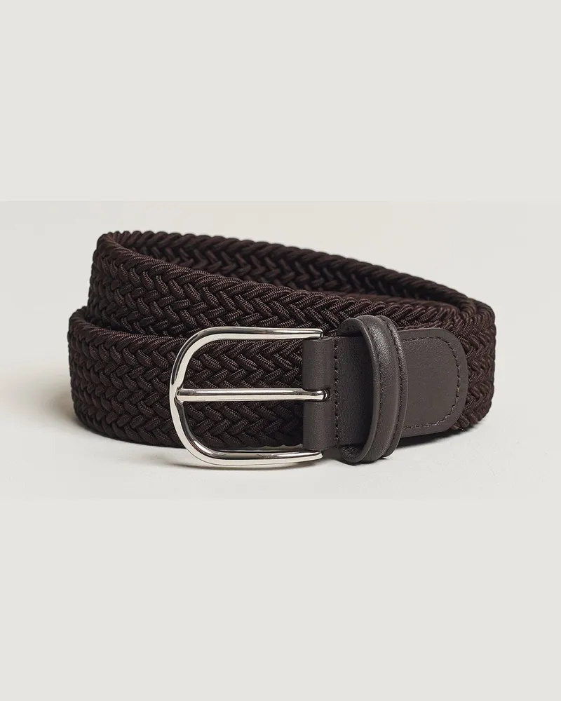 Anderson's Stretch Woven 3,5 cm Belt Brown Braun