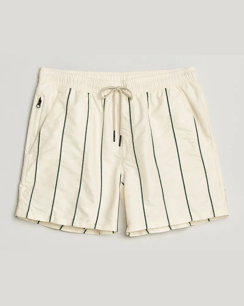 OAS Printed Swimshorts White/Green Weiß