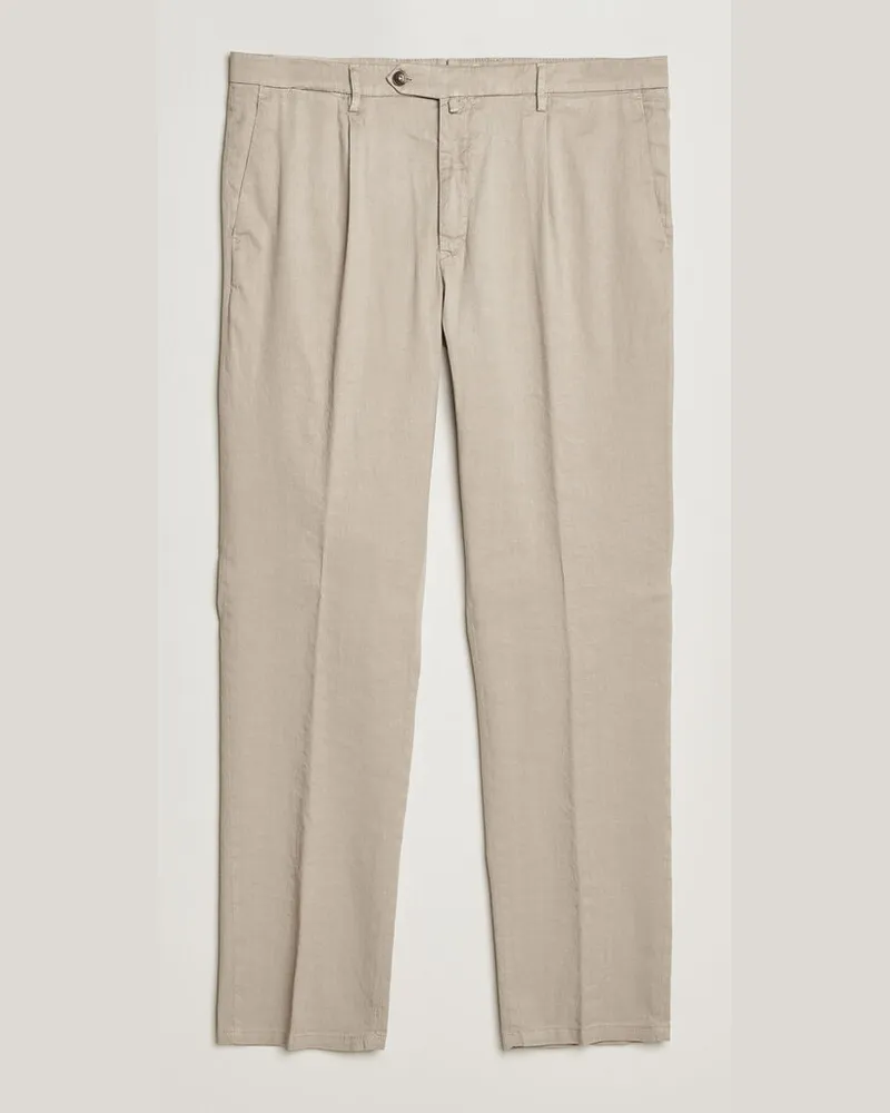Briglia 1949 Pleated Linen Trousers Beige Beige
