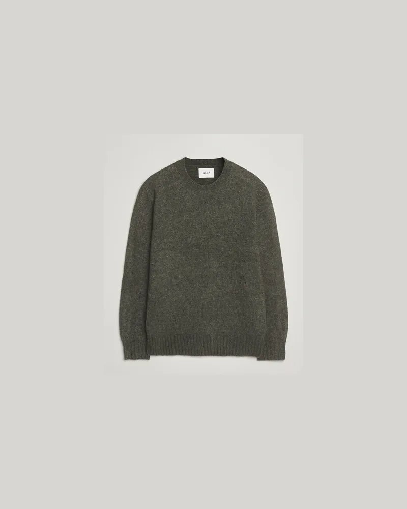 NN 07 Lee Wool Knitted Sweater Capers Green Grün