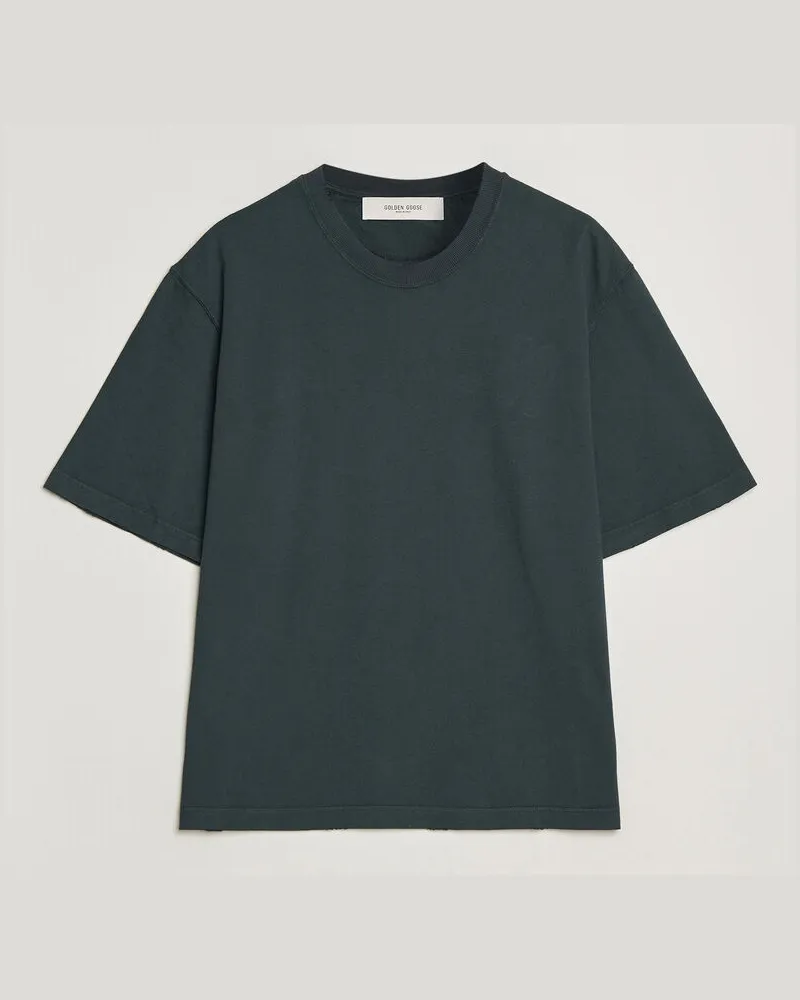 Golden Goose Relaxed Fit Cotton T-Shirt Washed Black Schwarz