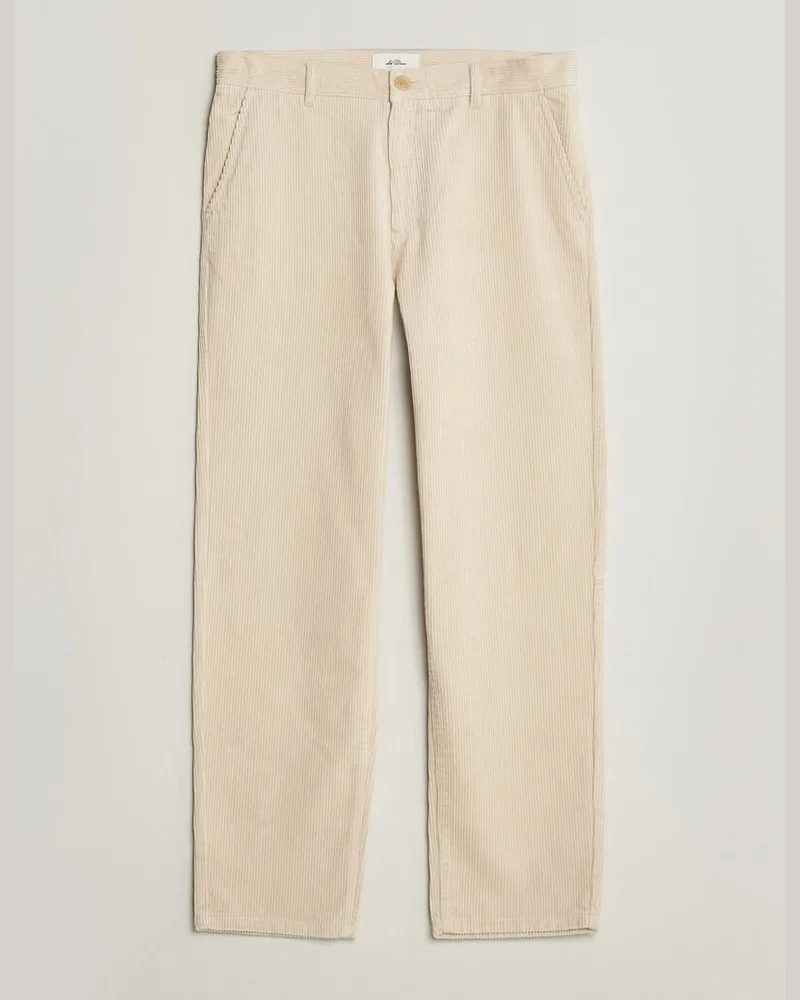 LES DEUX Corduroy Tapered Pants Ivory Weiß