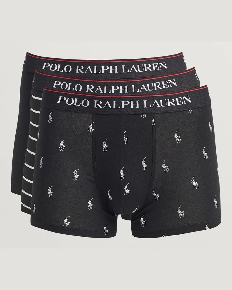 Ralph Lauren 3-Pack Trunk Black/Stripe/Pony Weiß
