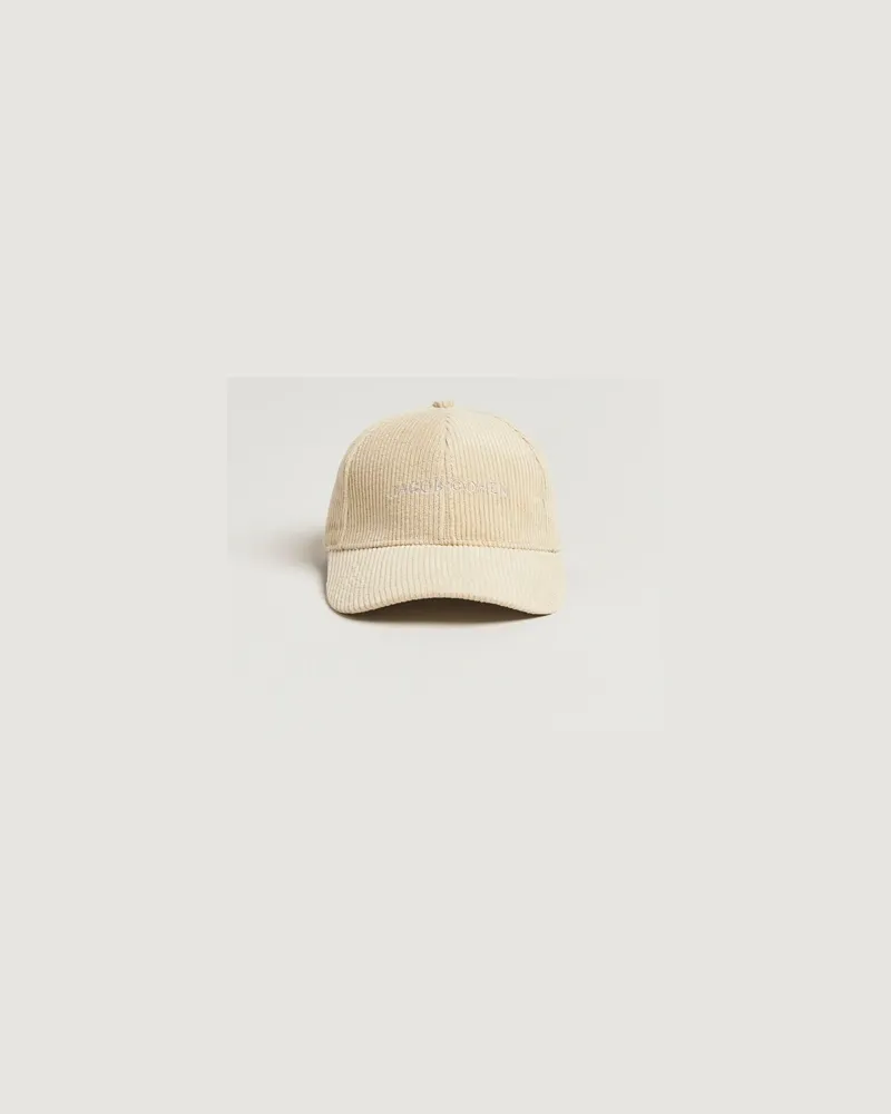 Jacob Cohën Corduroy Logo Cap Creme Weiß