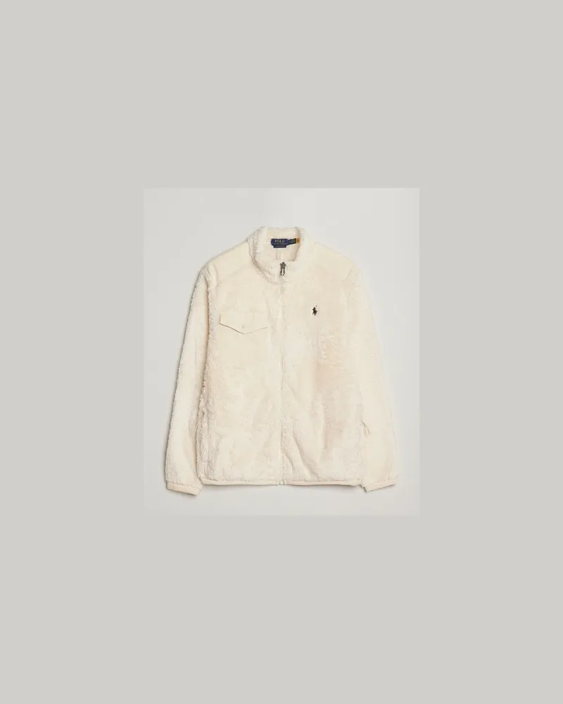 Ralph Lauren Curly Hi-Pile Full Zip Andover Cream Weiß