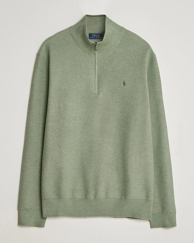 Ralph Lauren Textued Half-Zip Fern Green Heather Grün