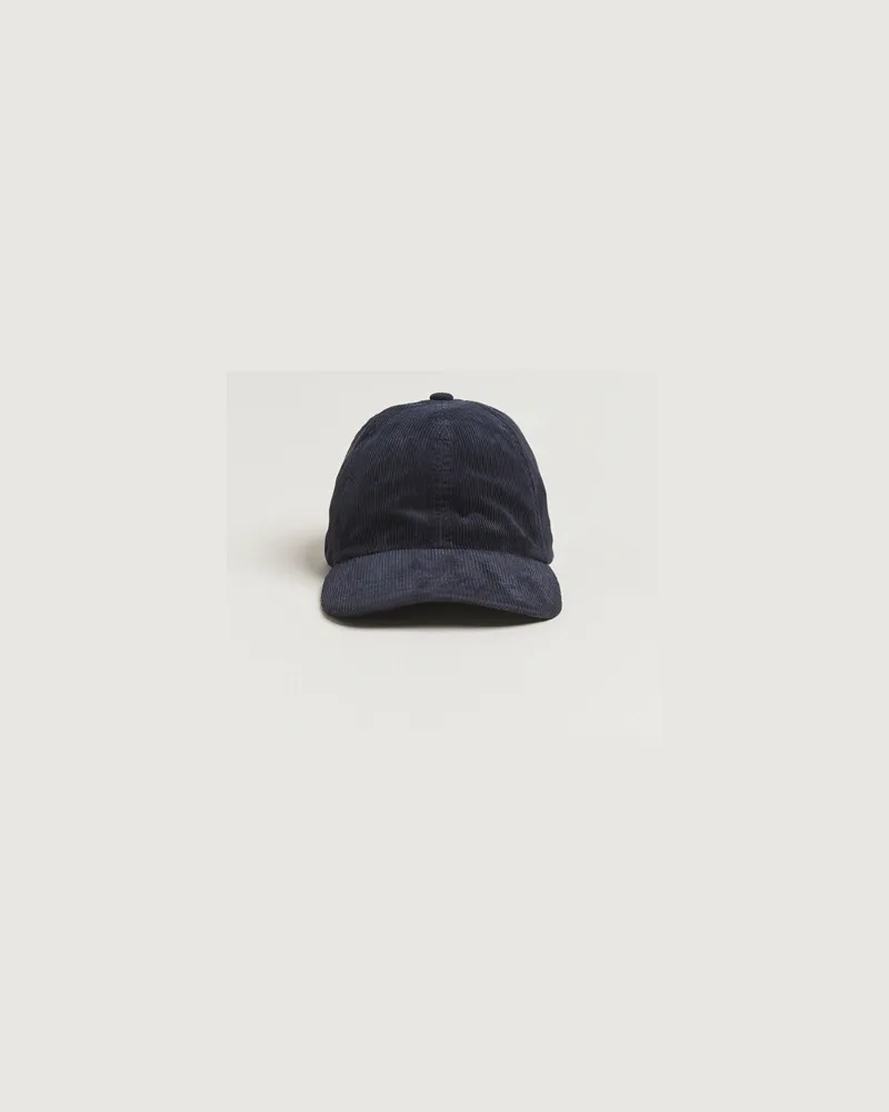 Sunspel Corduroy Cap Navy Blau