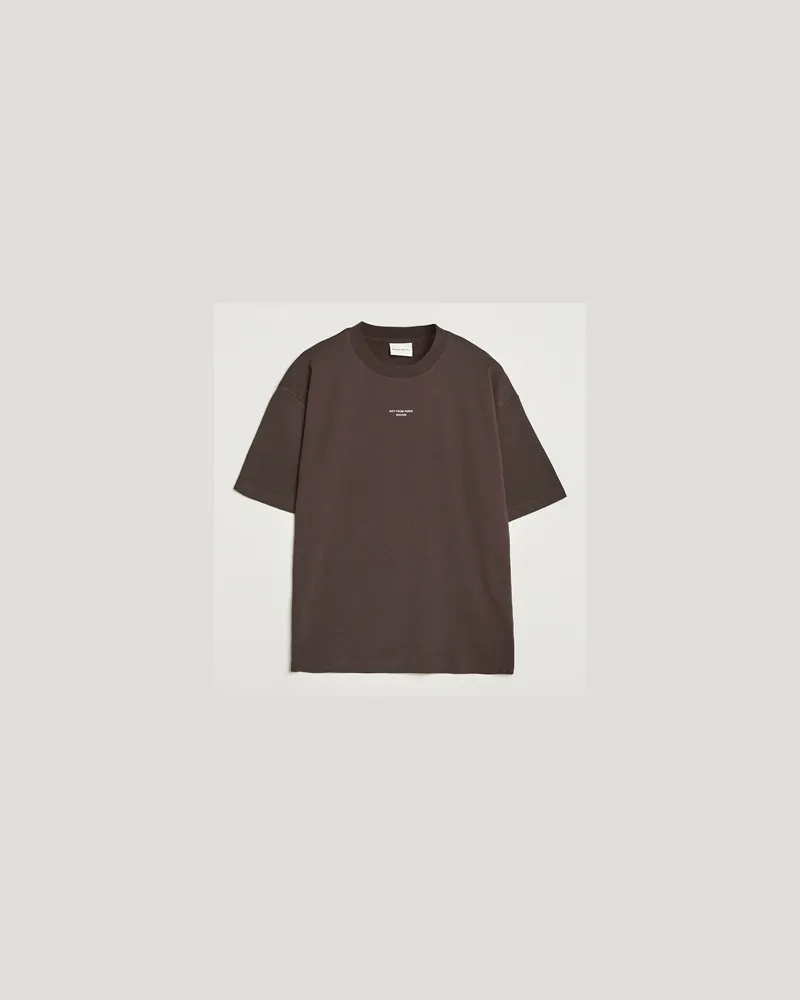 Drôle de Monsieur Classic Slogan T-Shirt Dark Brown Braun