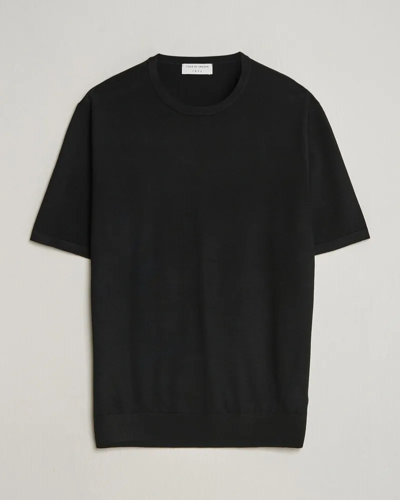Tiger of Sweden Connor Knitted Crew Neck T-Shirt Black Schwarz