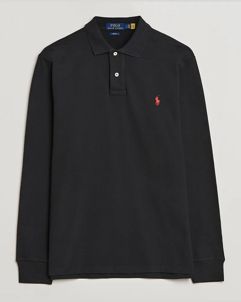 Ralph Lauren Slim Fit Long Sleeve Polo Polo Black Schwarz