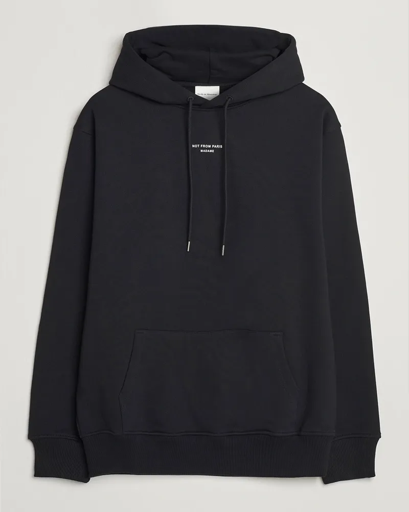 Drôle de Monsieur Classic Slogan Hoodie Black Schwarz
