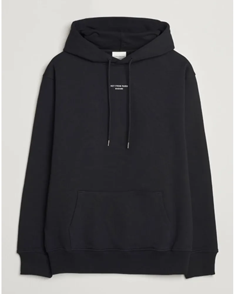 Drôle de Monsieur Classic Slogan Hoodie Black Schwarz