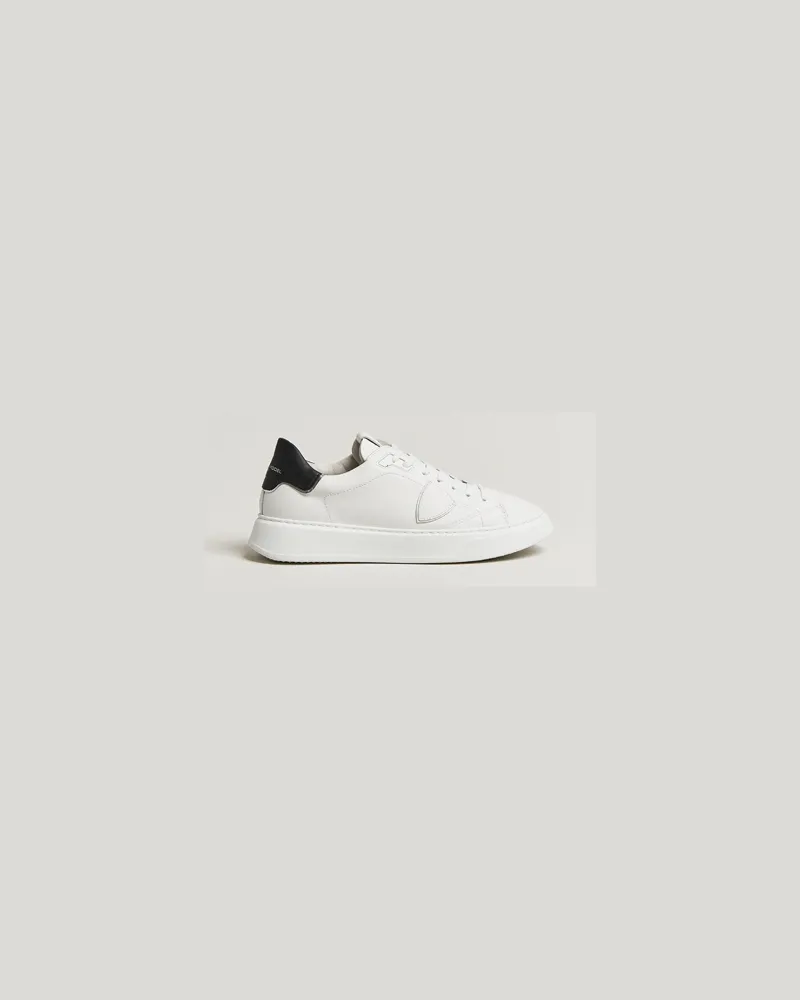 Philippe Model Temple Low Top Leather Sneakers White/Black Weiß