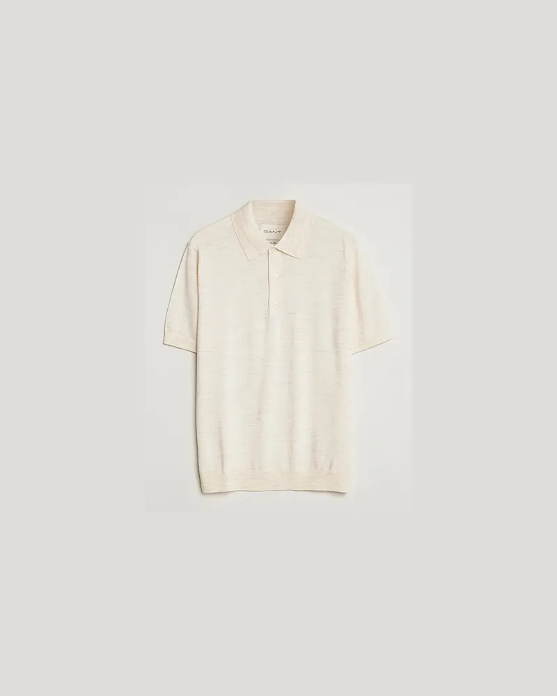 Gant Extrafine Merino Polo Seed Melange Beige