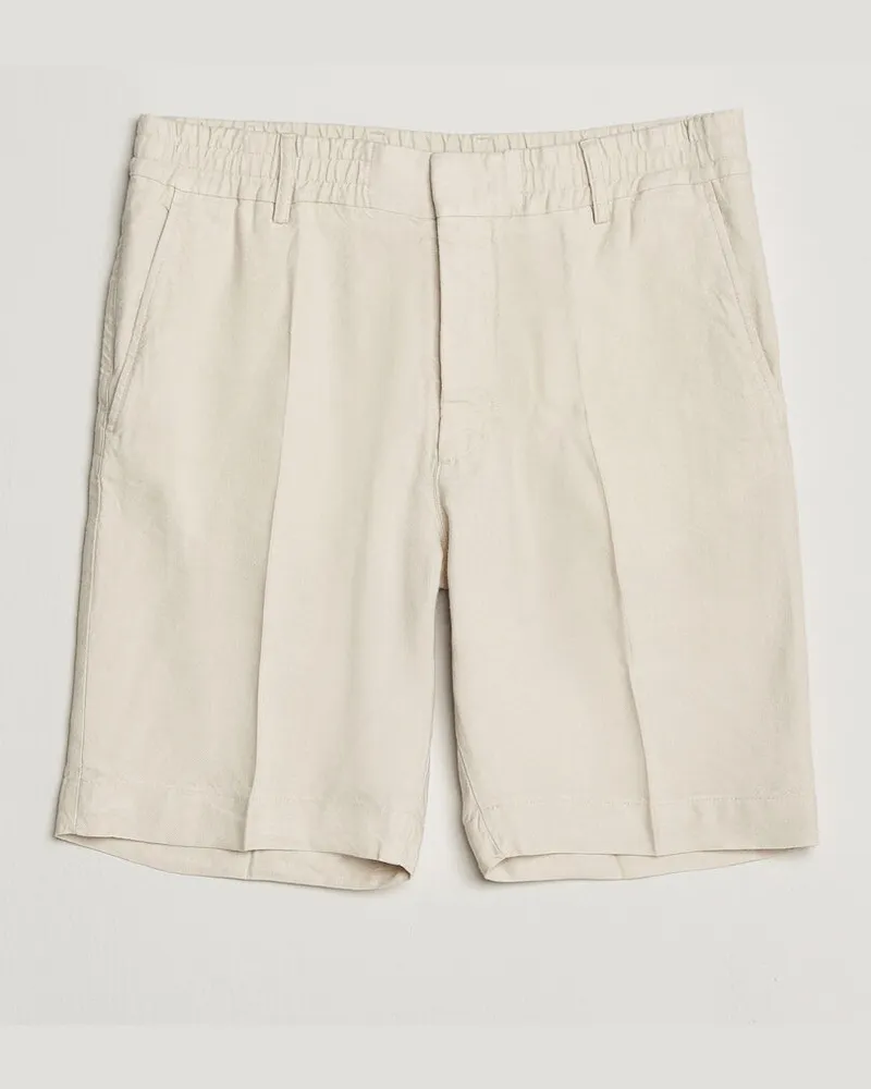 NN 07 Billie Linen/Viscose Drawstring Shorts Ivory Beige