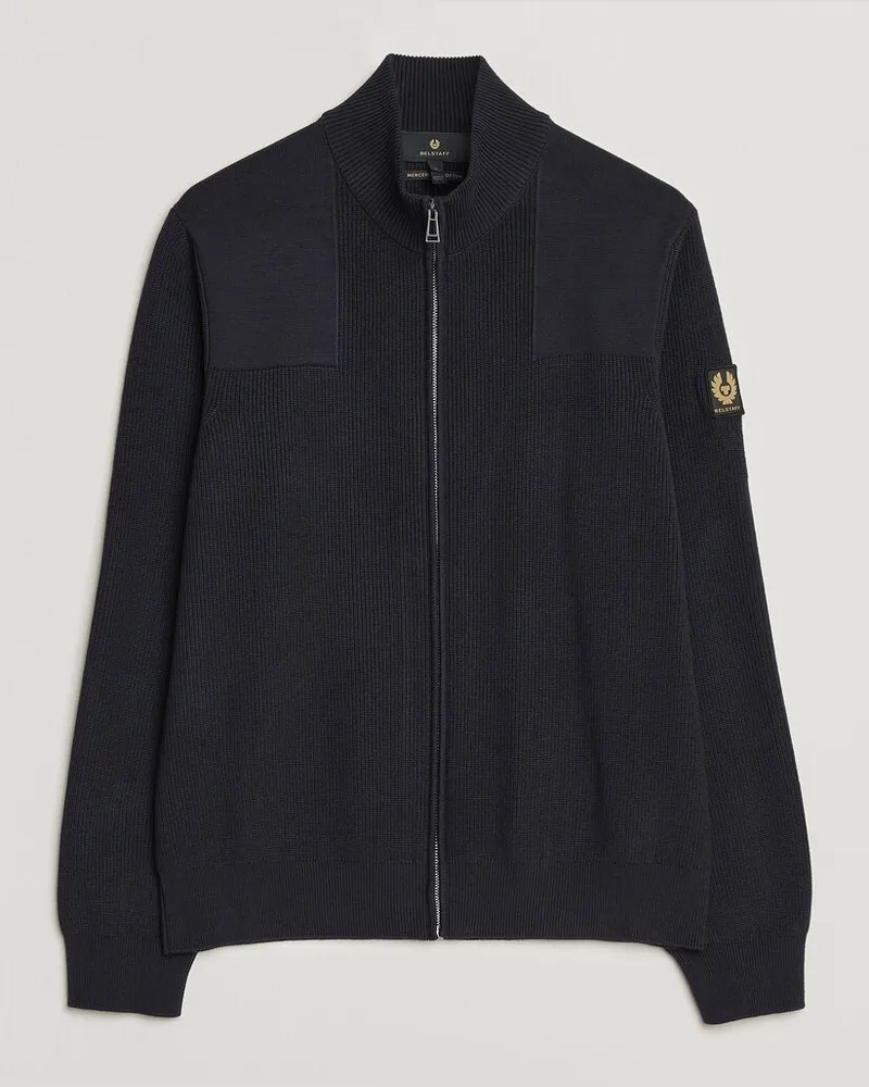 Belstaff Commander Knitted Full Zip Dark Ink Blau