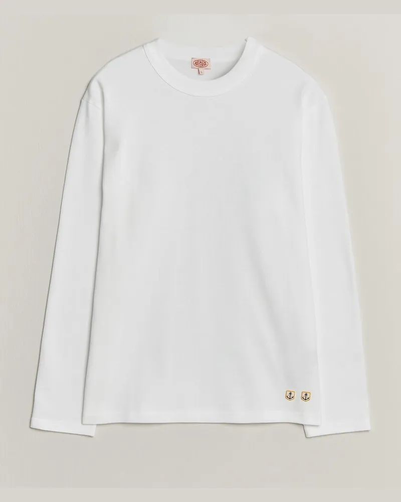 Armor-Lux Heritage Long Sleeve Cotton T-Shirt White Weiß
